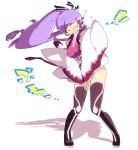  gakuko genderswap hair_ribbon hxaxcxk long_hair ponytail purple_hair ribbon thigh-highs thighhighs vocaloid wind 