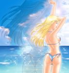  akemi_(artist) alfin ass bikini blonde_hair closed_eyes crusher_joe ocean solo swimsuit zoom_layer 
