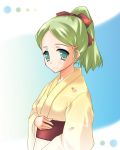  green_eyes green_hair japanese_clothes kimidori_emiri ponytail suzumiya_haruhi_no_yuuutsu yukata 