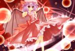  bat_wings blue_hair danmaku du_bist_so_shoen hat mizoguchi_(kari) red_eyes remilia_scarlet short_hair touhou wings 