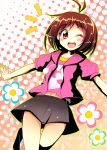  hidaka_ai hoodie idolmaster navel npon515 skirt solo wink 