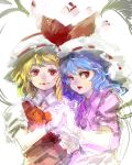  2girls flandre_scarlet hat holding_hands mob_cap multiple_girls partially_colored remilia_scarlet siblings sisters sketch tlman touhou 