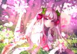  blush dress hatsune_miku long_hair pink_eyes pink_hair sakura sakura_miku smile twintails vocaloid 