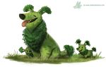  :d :p animal broccoli closed_eyes collie_(dog) cryptid_creations dog fangs field full_body grass mother_and_child open_mouth original peeking plant puppy simple_background sitting smile teeth tongue tongue_out walking watermark web_address white_background 