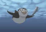  air_bubble beak bird fish fishing_line hettsuaa no_humans original penguin smile swimming underwater 