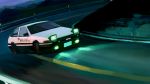  car commentary_request drifting dutch_angle guard_rail headlights highres initial_d m.m_(chosuke320) motor_vehicle nature night no_humans outdoors road toyota toyota_sprinter_trueno vehicle 