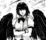  greyscale monochrome shameimaru_aya short_hair tagme touhou tres-iques wings 