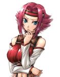  1girl amania_orz blue_eyes breasts bunnysuit code_geass headband kallen_stadtfeld large_breasts redhead sleeveless sleeveless_turtleneck solo turtleneck 