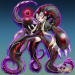  1girl aura claws cthulhu_mythos musora nyarlathotep orb original personification red_eyes smile socks tentacles thigh-highs white_hair 