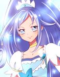  blue_eyes blue_hair blush choker cure_diamond dokidoki!_precure dress hishikawa_rikka long_hair magical_girl ponytail smile 