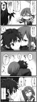  1boy 1girl 4koma :d ^_^ ^o^ blush cheek_kiss close-up closed_eyes comic crying from_behind gotoba_sora greyscale head_tilt highres hug hug_from_behind innocent_red kiss long_sleeves monochrome open_mouth ponytail sanada_tatsuki school_uniform smile speech_bubble sweatdrop talking text tongue tongue_out translated upper_body watarui 