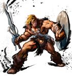  arm_guards artist_request barbarian belt blonde_hair capcom crossover fantasy fur he-man ink manly masters_of_the_universe muscle parody redesign science_fiction shield street_fighter street_fighter_iv style_parody sword video_game weapon 