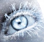  eyelashes eyes frost highres ice_crystal okamiyume original snowflakes solo winter 