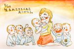  baby colored_pencil_(medium) highres marine_umi_7 matsuno_matsuyo mother_and_son osomatsu-san sextuplet_(osomatsu-kun) sextuplets traditional_media watercolor_(medium) 