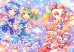  6+girls :o alternate_costume apron bangs bat_wings black_dress blonde_hair blue_bow blue_dress blue_eyes blue_hair blush book bow capelet cherry choker cirno corset cream crescent crescent_hair_ornament daiyousei doughnut dress eating fairy_wings flandre_scarlet flower food fork frilled_dress frilled_skirt frills fruit green_hair hair_bow hair_ornament hairband hat hat_flower hat_ribbon head_wings heart hong_meiling izayoi_sakuya koakuma long_hair long_sleeves looking_at_viewer maid_headdress mob_cap multiple_girls necktie open_mouth patchouli_knowledge pjrmhm_coa polka_dot polka_dot_bow puffy_short_sleeves puffy_sleeves purple_hair red_bow red_eyes red_ribbon red_skirt remilia_scarlet ribbon rumia short_hair short_sleeves side_ponytail silver_hair sitting skirt smile star strawberry striped striped_dress teapot the_embodiment_of_scarlet_devil touhou tray violet_eyes waffle wings wrist_cuffs yellow_bow 