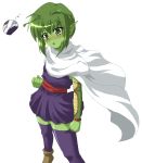  antenna blush cape dragon_ball dragon_ball_z dragonball dragonball_z genderswap green_eyes green_hair green_skin hayashiya_zangourou hayashiya_zankurou oekaki piccolo pointy_ears short_hair simple_background thigh-highs thighhighs turban zettai_ryouiki 