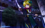  1440x900 bianca&#039;s_daughter bianca's_daughter blonde_hair blue_eyes bow castle china_dress chinese_clothes claws cosplay dragon_quest dragon_quest_iii dragon_quest_v fighter_(dq3) fighter_(dq3)_(cosplay) hair_bow moonknives mutsuki_(moonknives) short_hair solo wallpaper 