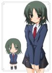  atsuko black_hair chibi minami-ke necktie school_uniform short_hair 