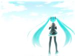  back from_behind hatsune_miku thigh-highs thighhighs twintails utou_yoshio vocaloid zettai_ryouiki 