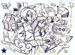  bad_id game_boy hiiragi_tsukasa izumi_konata lucky_star mole monochrome purple ribbon school_uniform serafuku sketch sne 