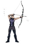  0109_(artist) 1boy archery arrow avengers bow_(weapon) clint_barton drawing_bow hawkeye_(marvel) kyuudou marvel solo weapon 
