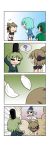  /\/\/\ 4koma 6+girls =_= ? absurdres animal_ears blonde_hair blue_hair bowing broken_plate chibi comic dress earmuffs emphasis_lines flying_sweatdrops gradient_hair green_dress green_hair hair_bobbles hair_ornament hand_behind_head hat hat_ribbon highres kasodani_kyouko kisume misunderstanding mononobe_no_futo multicolored_hair multiple_girls open_mouth pointy_hair ponytail puffy_short_sleeves puffy_sleeves rakugaki-biyori ribbon shaded_face shirt short_sleeves silent_comic silver_hair skirt skirt_set smile soga_no_tojiko solid_oval_eyes spoken_person spoken_question_mark sweatdrop tatara_kogasa touhou toyosatomimi_no_miko trembling twintails vest 