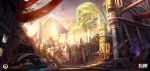  absurdres artist_name building camel company_name dated egyptian english eye_of_providence helicopter hieroglyphics highres huge_filesize obelisk official_art outdoors overwatch palm_tree peter_lee pyramid road scenery science_fiction sphinx street temple_of_anubis_(overwatch) tree watermark 