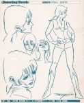  80s character_sheet densetsu_kyojin_ideon how_to karala_ajiba kogawa_tomonori monochrome multiple_views oldschool scan 