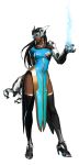  1girl absurdres alpha_transparency arnold_tsang black_legwear breasts brown_hair contrapposto dark_skin full_body headgear high_heels highres lips long_hair mole official_art overwatch pelvic_curtain pixels simple_background solo standing symmetra_(overwatch) thigh-highs transparent_background visor 