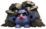  blue_eyes closed_eyes full_body moai no_humans nosepass outstretched_arms pearl7 pokemon pokemon_(creature) pokemon_(game) pokemon_rse rock simple_background statue white_background 