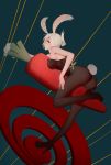  1girl akumey ass bare_shoulders breasts bunnysuit carrot high_heels highres large_breasts league_of_legends looking_at_viewer pantyhose platform_footwear platform_heels red_eyes riven_(league_of_legends) short_hair smile solo tied_hair white_hair 