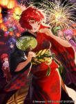  5girls :d blue_eyes blue_hair cotton_candy est fan fire_emblem fire_emblem:_mystery_of_the_emblem fire_emblem_cipher fireworks green_eyes green_hair hairband headband japanese_clothes katua kimono lantern long_hair looking_at_viewer maria_(fire_emblem) mayo_(becky2006) minerva_(fire_emblem) multiple_girls open_mouth paola paper_fan paper_lantern pink_eyes pink_hair red_eyes redhead short_hair smile uchiwa 