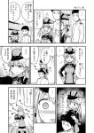  ... /\/\/\ 1boy 1girl :&gt; :d ^_^ admiral_(kantai_collection) anchor_hair_ornament blush closed_eyes closed_mouth comic commentary_request greyscale hair_ornament harunatsu_akito hat highres kantai_collection long_sleeves military military_uniform monochrome nose_blush open_mouth peaked_cap prinz_eugen_(kantai_collection) short_hair skirt smile spoken_ellipsis sweat translated twintails uniform 