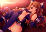  1girl animal_ears bell breasts brown_eyes brown_hair cat_ears cat_tail idolmaster idolmaster_million_live! ima_(lm_ew) jingle_bell long_hair looking_at_viewer md5_mismatch miyao_miya open_mouth smile solo tail tail_bell thigh-highs 