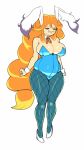  1girl animal_ears artist_request braid breasts breath_of_fire breath_of_fire_iii bunnysuit drawfag fishnets glasses gloves hat long_hair momo_(breath_of_fire) orange_hair pantyhose plump rabbit_ears red_eyes redhead robe smile solo source_request twintails 