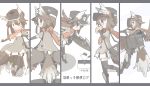  bag bird_tail blush_stickers bread brown_hair commentary_request eating food gloves grey_eyes hat head_wings ibis1 mailman melon_bread messenger_bag multiple_views original scarf short_hair_with_long_locks shoulder_bag skirt thigh-highs wings 