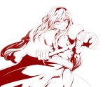  1girl :o anastasia_valeria armor armored_dress dress gloves kotorippi long_hair low-tied_long_hair monochrome solo sword twintails very_long_hair weapon wild_arms wild_arms_2 