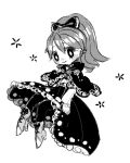  1girl boots full_body greyscale high_heels high_ponytail kodama_fumika long_hair looking_at_viewer lowres monochrome rurunankonanta simple_background solo white_background youkai_watch 