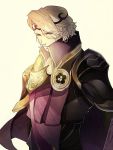  1boy armor beroring blonde_hair cape fire_emblem fire_emblem_if marx_(fire_emblem_if) red_eyes simple_background solo tiara yellow_background 