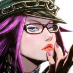  1girl blue_eyes capcom chain final_fight glasses hat lips nail_polish neo-stalker pink_hair poison_(final_fight) solo 