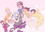  2boys 3girls blonde_hair blue_hair brown_hair forehead_protector genderswap genderswap_(mtf) glasses long_hair mitsuki_(naruto) multiple_boys multiple_girls naruto purple_hair red-framed_glasses risuo sarutobi_konohamaru sexy_no_jutsu short_hair uchiha_sarada uzumaki_boruto uzumaki_naruto 