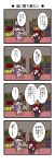  +++ /\/\/\ 2girls 4koma bag bat_wings black_wings book bookshelf chair comic crescent dora_ita flying_sweatdrops flying_teardrops happy hat head_wings highres koakuma long_hair multiple_girls necktie patchouli_knowledge purple_hair redhead shelf sitting sweat sweatdrop table touhou translated wings 