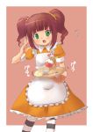  child idolmaster maid maid_fairy_tale pantyhose parfait shiro_tele_cus solo striped striped_legwear takatsuki_yayoi 