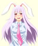  blush bunny_ears highres long_hair necktie purple_hair rabbit_ears red_eyes reisen_udongein_inaba touhou white-aster 