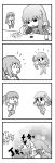  blood chibi comic death ex-gear hug long_hair luca_angelloni luca_angeloni macross macross_frontier mecha michael_blanc mikhail_buran monochrome ponytail power_armor power_suit saotome_alto sheryl_nome translation_request 