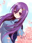  bad_id blush cherry_blossoms china_dress chinadress chinese_clothes itou_nanami long_hair purple_eyes purple_hair violet_eyes 