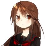  brown_eyes brown_hair long_hair ookami-san ookami_ryouko portrait school_uniform serafuku sumi_(pilotpotos) 