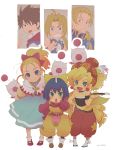  3boys 3girls :o blonde_hair blue_eyes blue_hair bow brown_eyes brown_hair butz_klauser child earrings edgar_roni_figaro eiko_carol final_fantasy final_fantasy_ix final_fantasy_v final_fantasy_vi green_eyes hair_bow hat horn horns jewelry krile_mayer_baldesion moogle narita open_mouth paintbrush pointing ponytail relm_arrowny smile surprise surprised zidane_tribal 