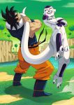 dragon_ball_z dragonball dragonball_z frieza godtail namek prehensile_tail son_goku son_gokuu strangle strangling tail torn_clothes