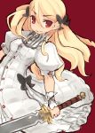  bow hair_bow mota original red_eyes solo sword weapon 